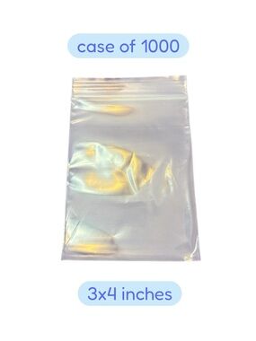 3x4 Inch Clear Zip Bags - Case of 1000
